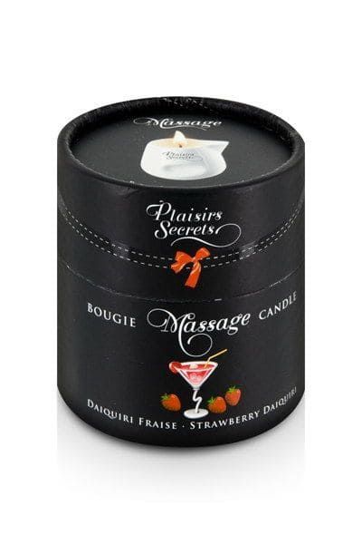 Масажна свічка Plaisirs Secrets (80 мл) подарункова упаковка, керамічна посудина, Strawberry Daiquiri