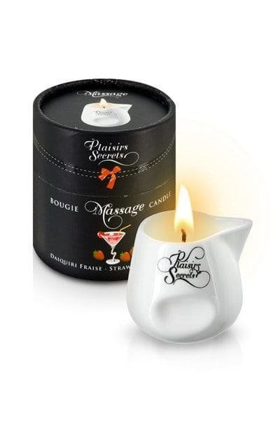 Массажная свеча Plaisirs Secrets (80 мл) подарочная упаковка, керамический сосуд, Strawberry Daiquiri