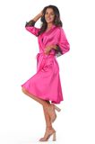 Женский атласный халат Anais Frivolie long robe Малиновый L/XL 99088 фото
