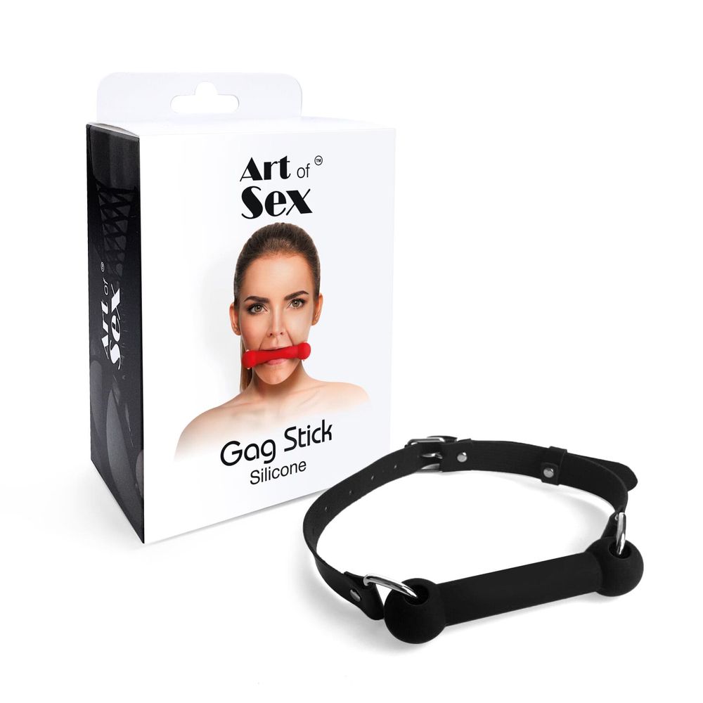 Кляп Палка, силикон и натуральная кожа, Art of Sex - Gag Stick Silicon SO6705-SO-T фото