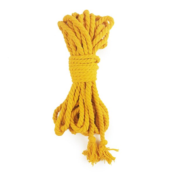 Бавовняна мотузка BDSM 8 метрів, 6 мм, Жовтий