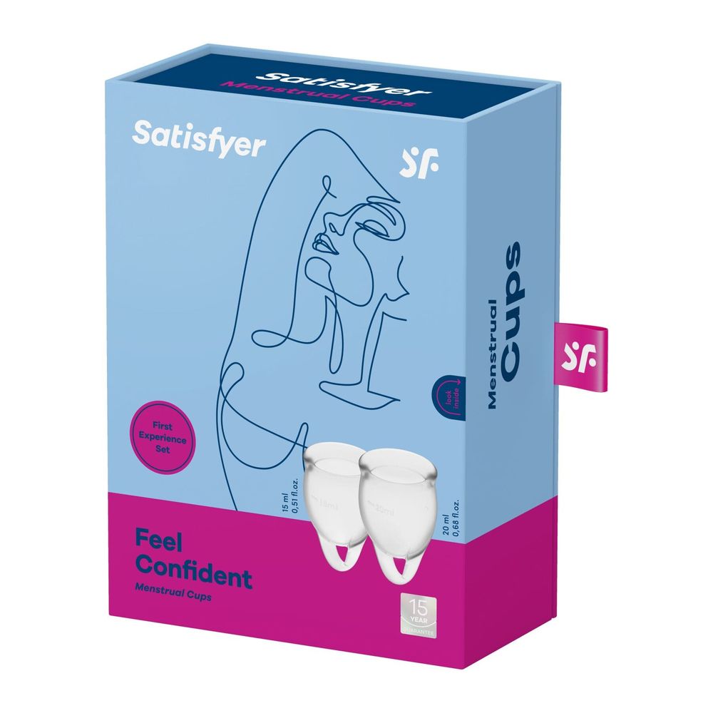 Набор менструальных чаш Satisfyer Feel Confident, 15мл и 20мл, мешочек для хранения SO3576-SO-T фото