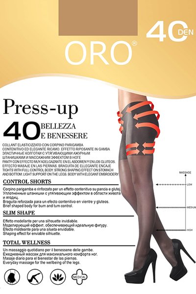 Коригувальні колготки з шортиками та профілактичним масажем ORO Press-Up 40 den 92623-009-T фото