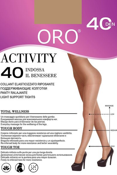 Колготки з ущільненими шортиками та профілактичним масажем ORO Activity 40 den 92593-009-T фото
