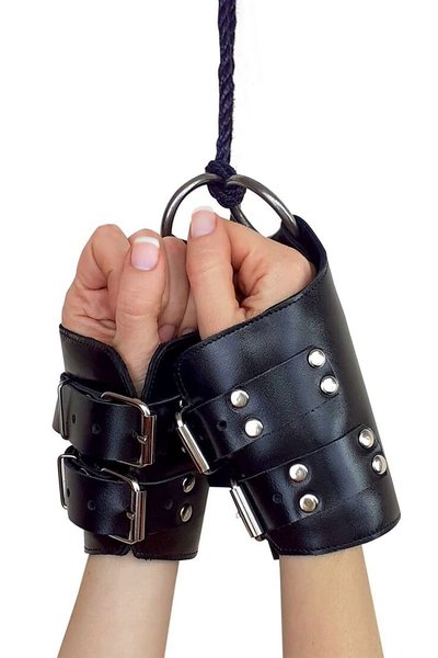 Манжеты для подвеса за руки Kinky Hand Cuffs For Suspension из натуральной кожи SO5183-SO-T фото