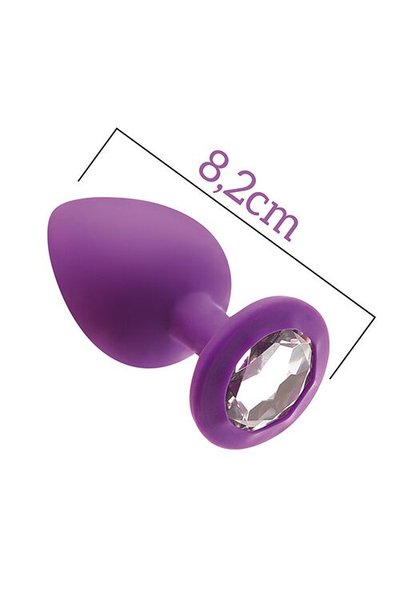 Анальна пробка з кристалом MAI Attraction Toys №48 Purple, довжина 8,2см, діаметр 3,5 см SO4626 фото