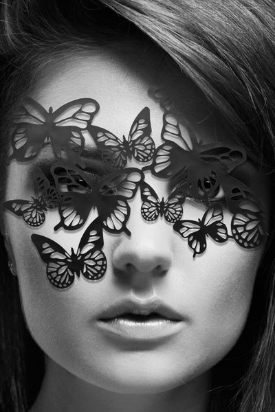 Маска на обличчя вінілова метелики Bijoux Indiscrets - Sybille Mask SO2335-SO фото