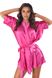 Короткий атласний халат Anais Magenta short robe рукава кімоно 99139 фото 1