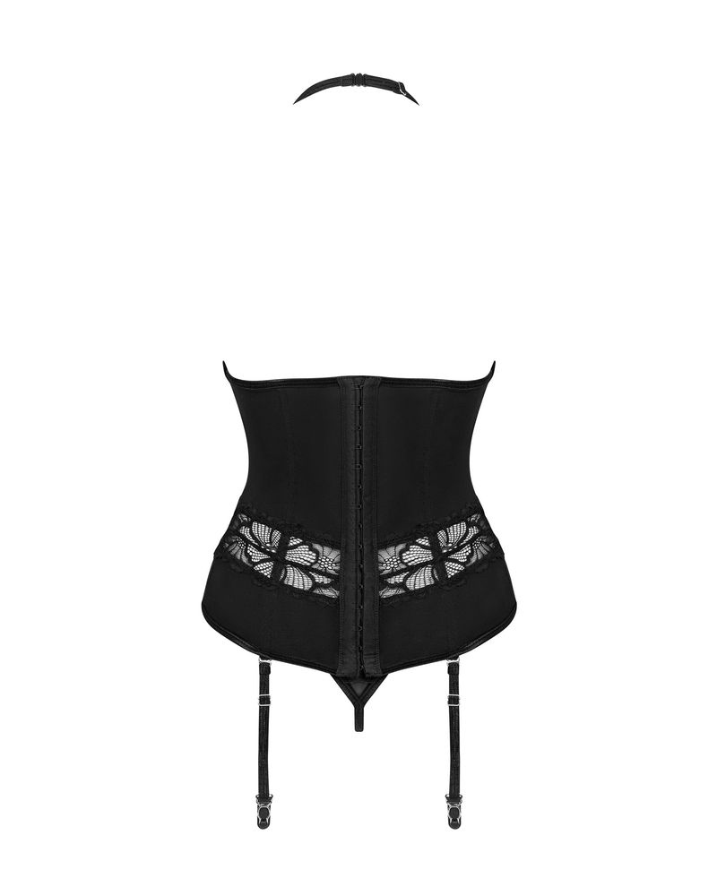 Корсет Obsessive Serafia corset Чорний M/L 99585 фото