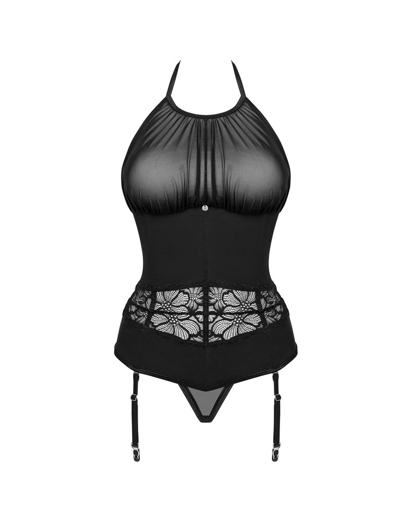 Корсет Obsessive Serafia corset Черный M/L 99585 фото