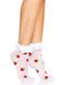 Носки женские с клубничным принтом Leg Avenue Strawberry ruffle top anklets One size Белые