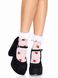 Шкарпетки жіночі з полуничним принтом Leg Avenue Strawberry ruffle top anklets One size Білі