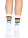 Шкарпетки жіночі в смужку веселка Leg Avenue Pride crew socks Rainbow 37–43 розмір Білі