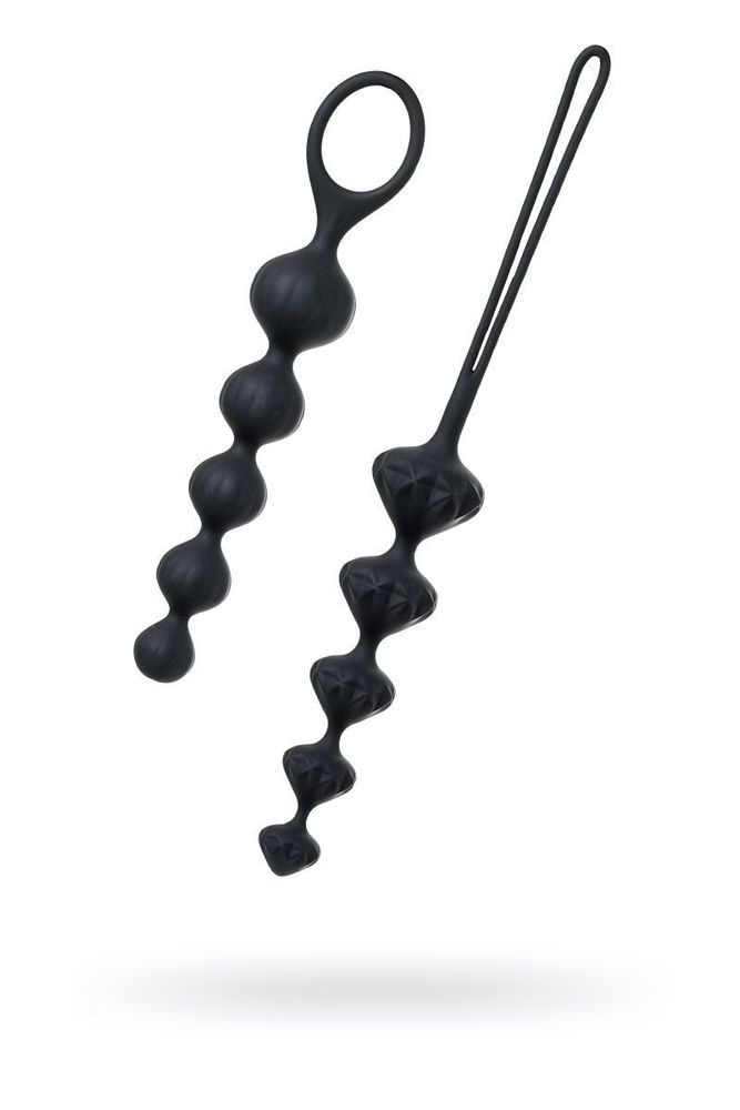 Набор анальных бус Satisfyer Beads Black, силикон, макс. диаметр 3,3см и 3,5см SO2740 фото