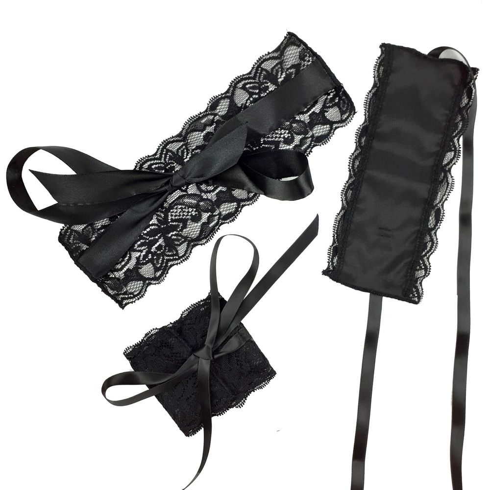 Эротический набор повязка на глаза и наручники Art Of Sex Blindfold and Handcuffs Aria SO5169-SO-T фото
