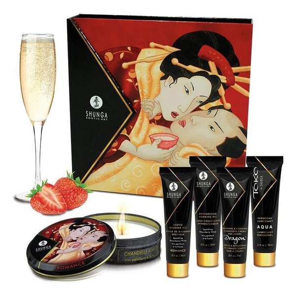 Подарочный набор Shunga GEISHAS SECRETS - Sparkling Strawberry Wine: для шикарной ночи вдвоем SO2557-SO-T фото