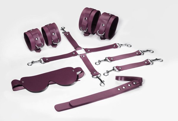 Набір Feral Feelings BDSM Kit 5, наручники, поножі, конектор, маска, паддл SO8272-SO-T фото
